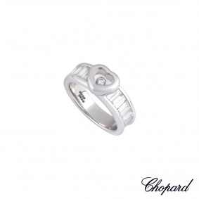 Chopard 18k White Gold Happy Diamonds Heart Ring B&P 82/2853-001